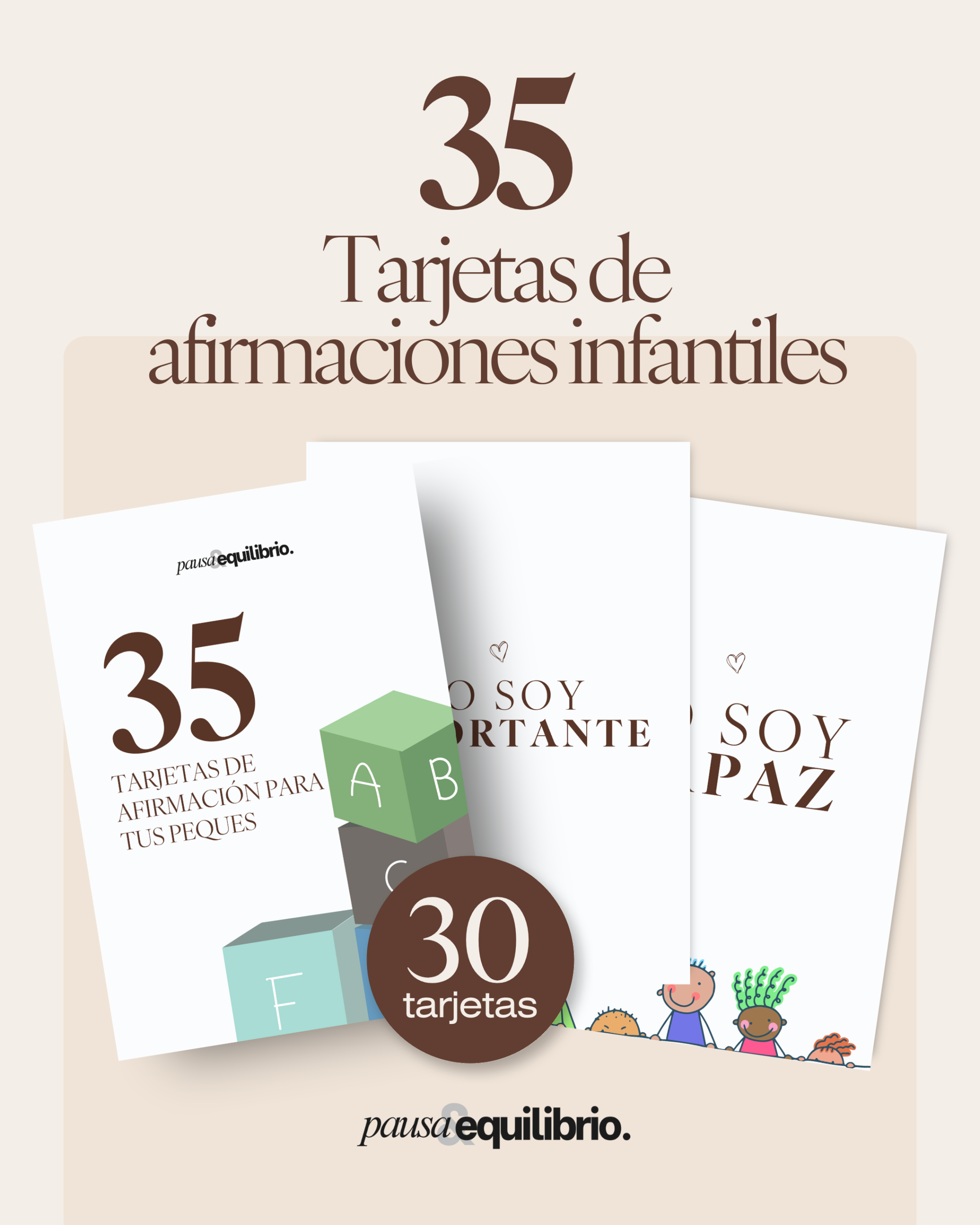 35 tarjetas de afirmación infantiles